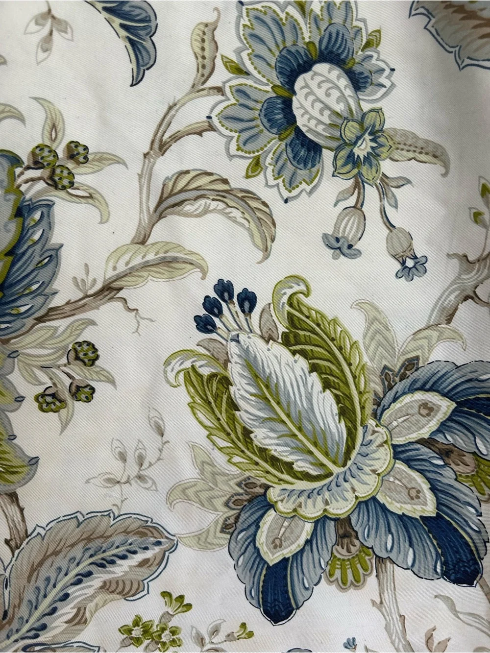 Fieldcrest Blue, Green & Cream Floral Shower Curtain